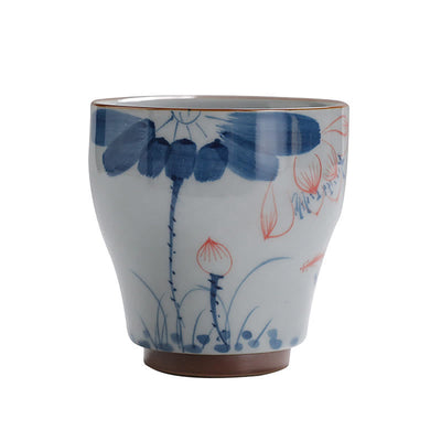 Buddha Stones Lotus Flower Leaf Bamboo Ceramic Teacup Kung Fu Tea Cups Cup BS 12