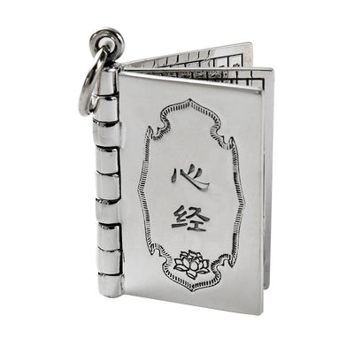 Foviel 990 Sterling Silber Herz Sutra Großes Mitgefühl Shurangama Mantra Lotus Vajra Friedens Halskette Anhänger