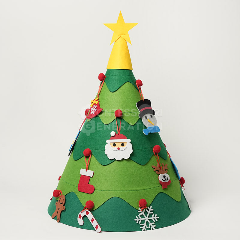 Árbol de Navidad de fieltro DIY Fidtoy – Decoración navideña interactiva para niños