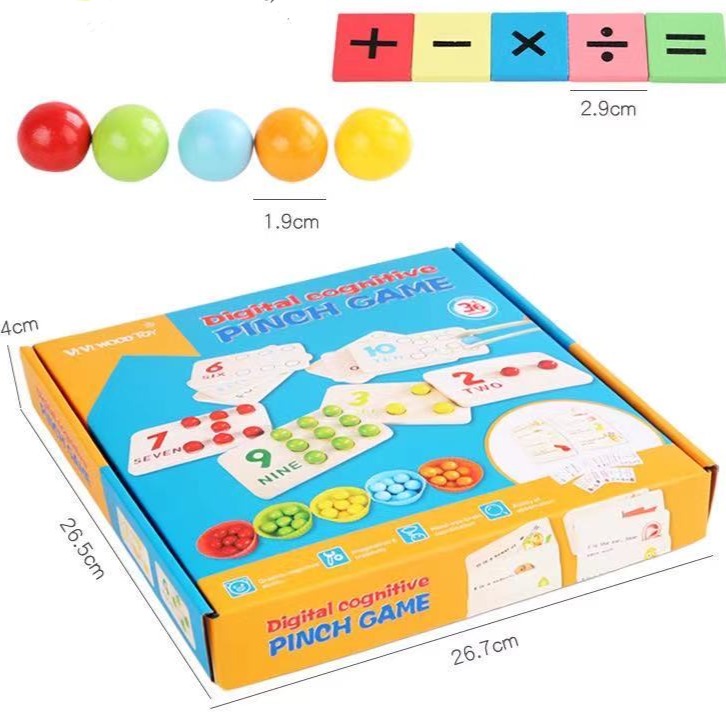 Wooden Beads Counting and Sorting Game - Montessori Educational Toys