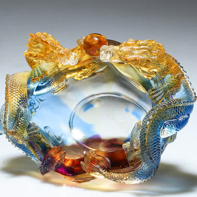 Buddha Stones Feng Shui Chinese Zodiac Dragon Handmade Liuli Crystal Art Piece Protection Home Office Decoration Decorations BS 5