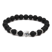 Bracelet diffuseur éléphant en pierre œil de tigre et pierre de lave Foviel pour la paix et la guérison