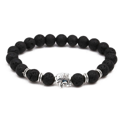 Buddha Stones Lava Rock Tiger Eye Stone Elephant Diffuser Peace Healing Bracelet Bracelet BS Lava Rock
