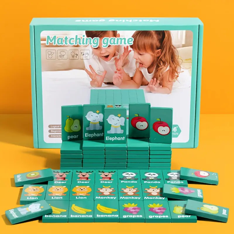 Jeu de mémoire en bois Fidtoy – Jouet éducatif pour les enfants de 3 ans et plus