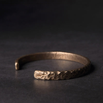 Buddha Stones Simple Design Copper Wealth Cuff Bracelet Bracelet Bangle BS 8