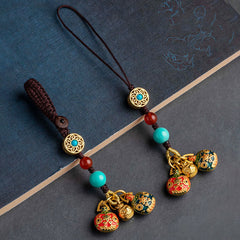 Buddha Stones Gold Swallowing Beast Family Luck Car Key Chain Phone Hanging Decoration Hanging Decoration BS main