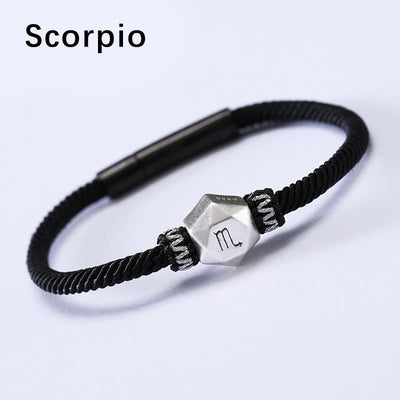 Buddha Stones 999 Sterling Silver 12 Constellations of the Zodiac Protection Handmade String Bracelet - Scorpio - 19CM - image 15