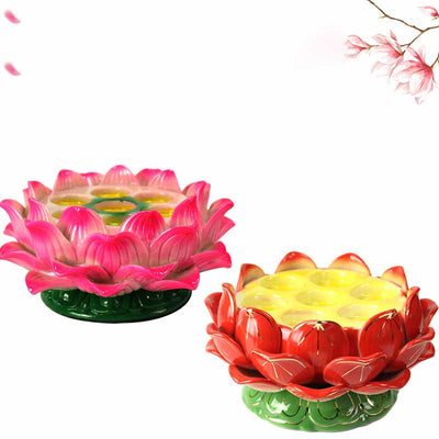 Buddha Stones Meditation Prayer Altar Lotus Flower Candle Holder Buddhist Temple Rituals Use Items Prayer Altar BS 1