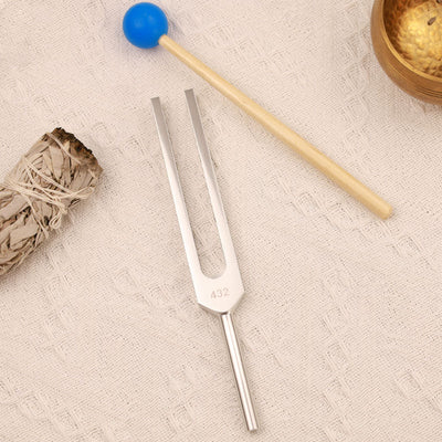 Buddha Stones Tuning Fork 432HZ Aluminum Alloy with Hammer for Mind and Spirit Healing Decorations buddhastoneshop 1
