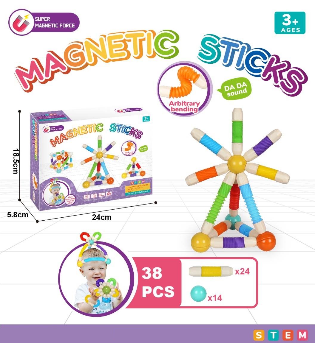 Pop Tube Magnetic Sticks Puzzle con Personaje -158