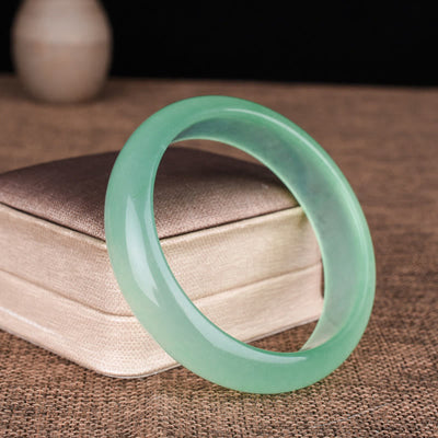Buddha Stones Natural Jade Luck Healing Prosperity Bangle Bracelet Bracelet Bangle BS 5
