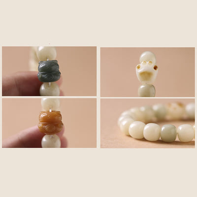 Buddha Stones Lucky Cat Bodhi Seed Cat Paw Peace Bracelet Bracelet BS 10