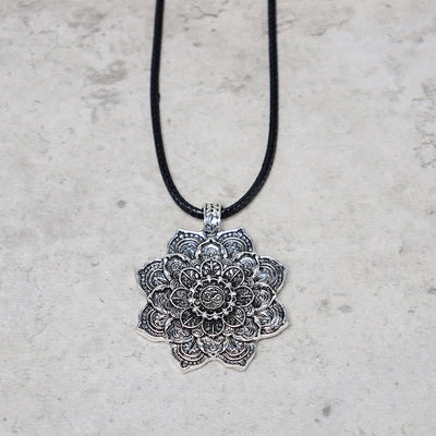 Buddha Stones Tibetan Lotus Blessing Necklace Pendant Necklaces & Pendants BS 3