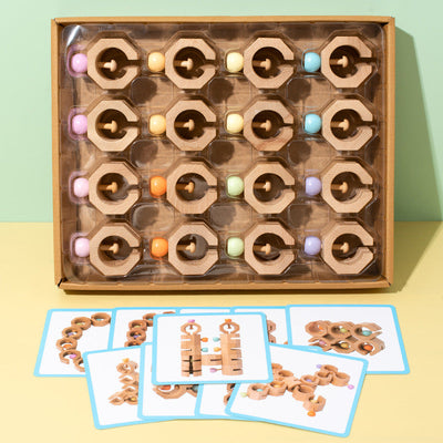 Jeu créatif en bois avec cartes - Jouets à jeu ouvert