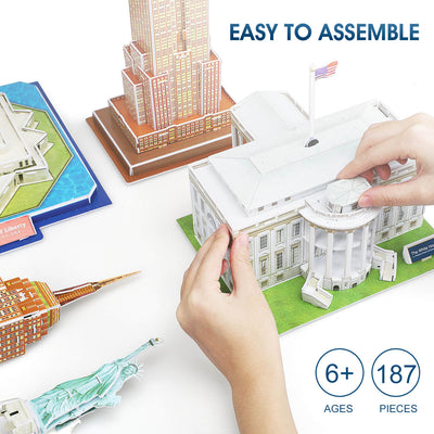 Fidtoy 3D Landmark Puzzle Set for Kids and Adults