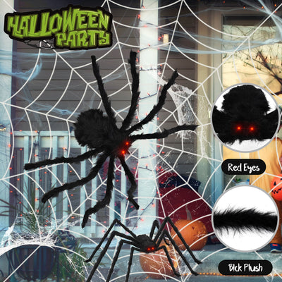Fidtoy Giant Halloween Spider Decorations Set of 2