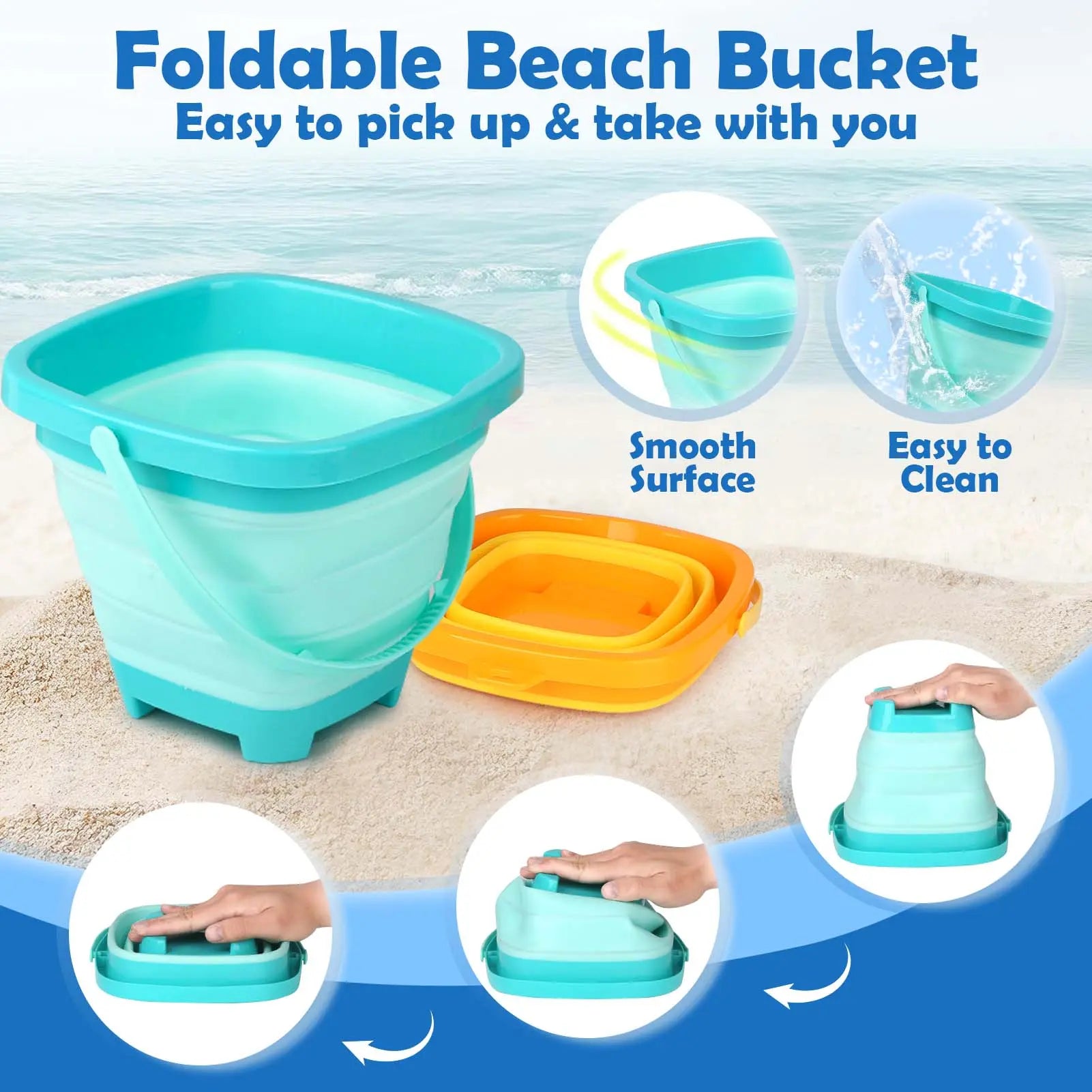 30PCS Collapsible Beach Toys Set for Kids Ages 3–10