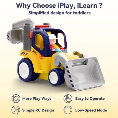 Fidtoy RC Construction Truck Toy with Lights and Sounds for Toddlers