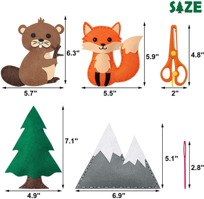Kit de couture animaux en bois pour enfants