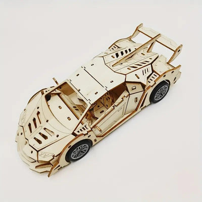 Lamborghini Mecánico de Madera 3D con Cuerda, 114 Piezas - 805