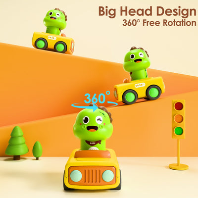 Fidtoy Coche de juguete de dinosaurio con sistema de fricción para bebés y niños pequeños