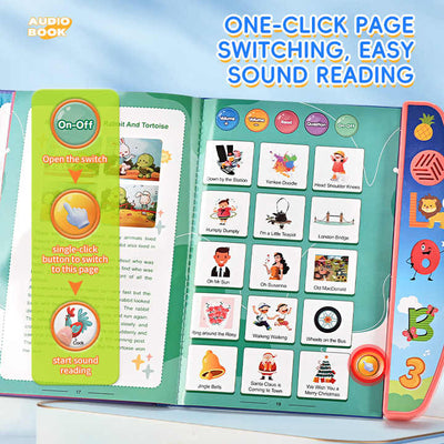Fidtoy Learning Auditory English Audio Book for Kids Talking Alphabet Number Interactive Learning Toy Ages 2-6