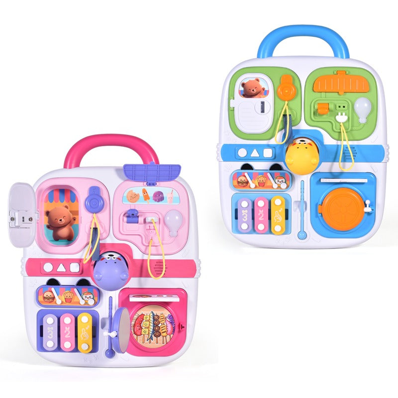 Fidtoy Multi-functional Cognitive Bear Busy Board for Toddlers Montessori Sensory Fine Motor Travel Toy Age 0-3