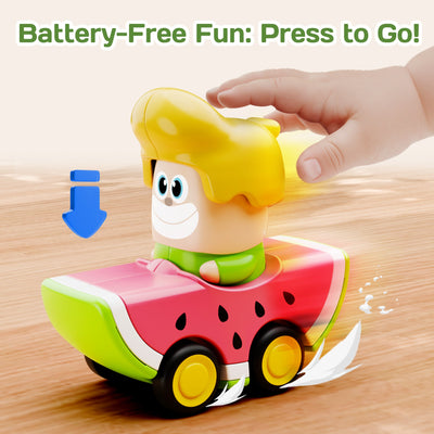 Fidtoy 6PCS Press to Go Car Toys for Toddlers
