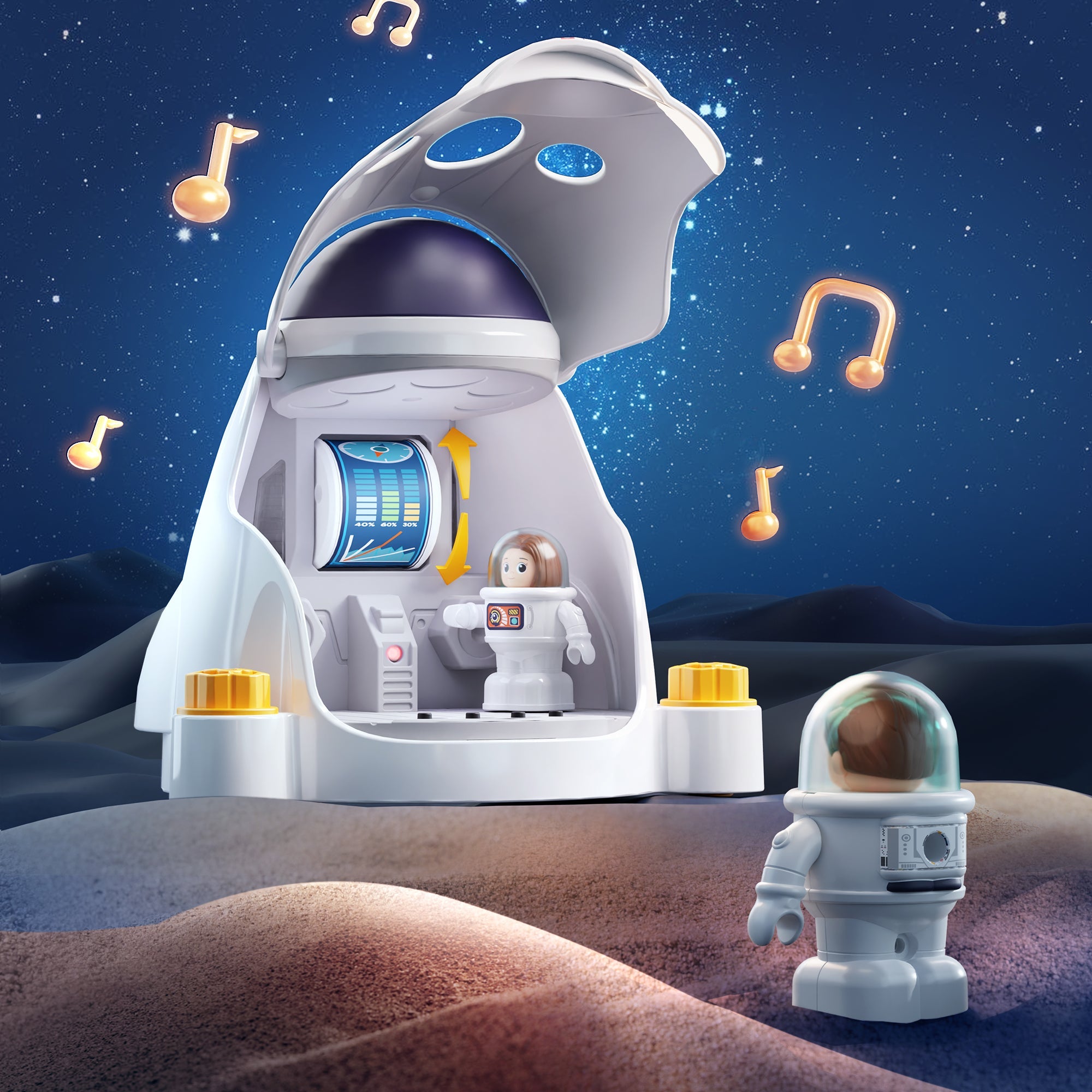 Fidtoy Interstellar Assembly Rocket Toy with Lights and Sounds