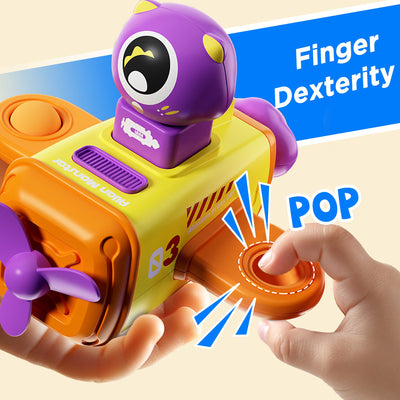 Fidtoy Press to Go Airplane Car Toys Set for Toddlers