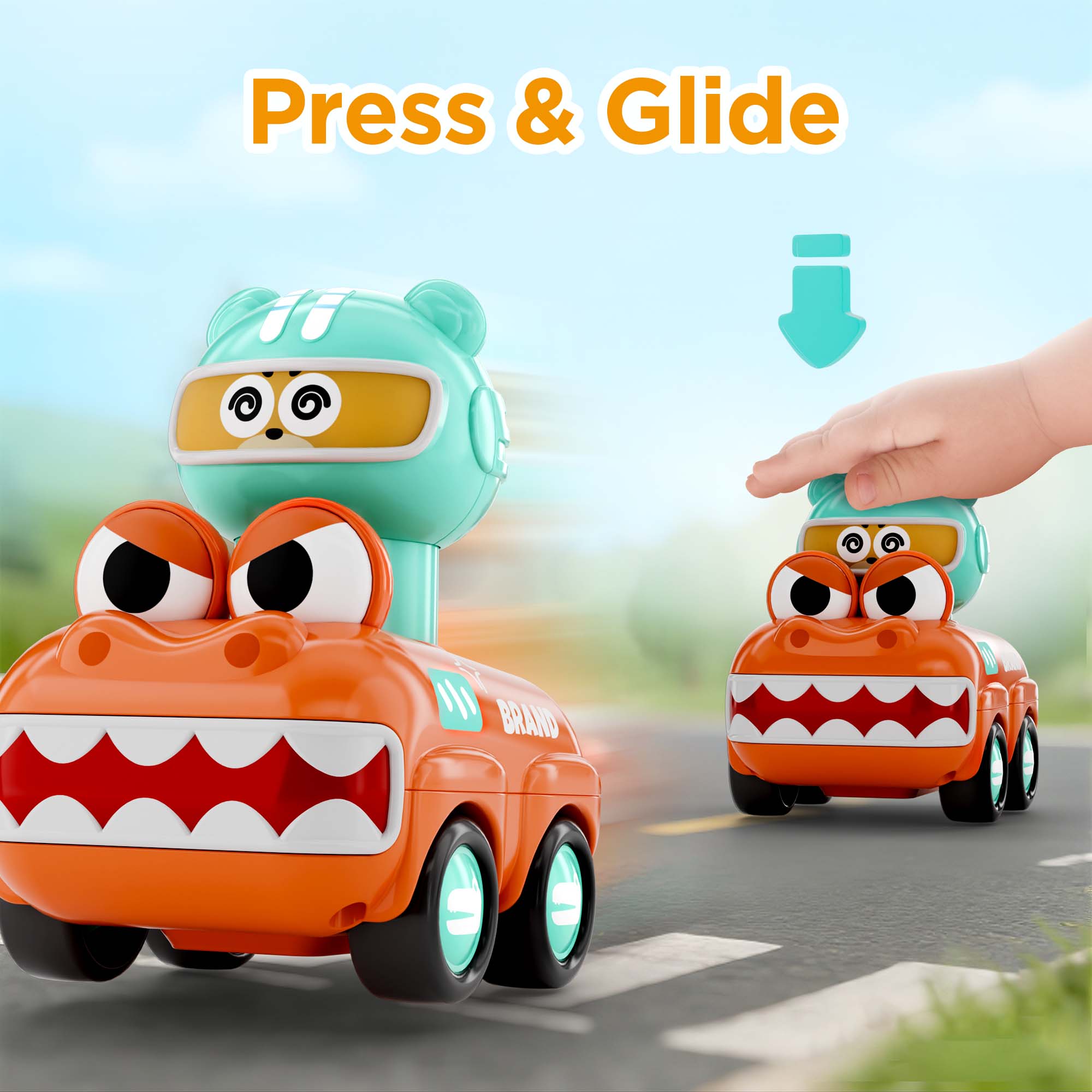 Fidtoy Prensa y Avance Juguete de Coche de Animales para Niños Pequeños