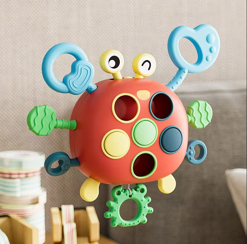 Silicone Pull Toys Crab Toddlers Montessori Toy