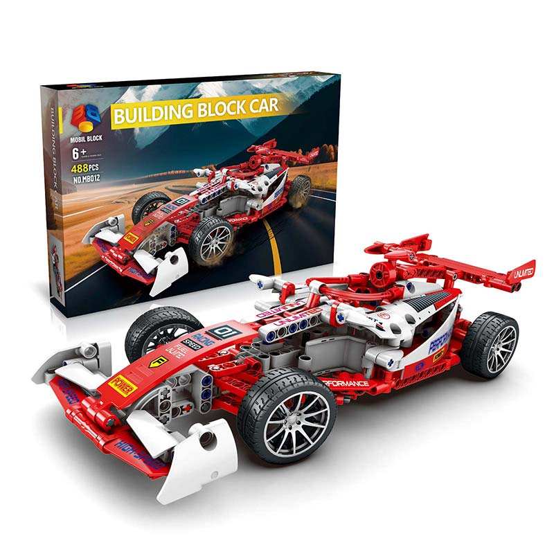 Modelo de bloques de construcción de coche de carreras de alta velocidad de 448 piezas - MB012