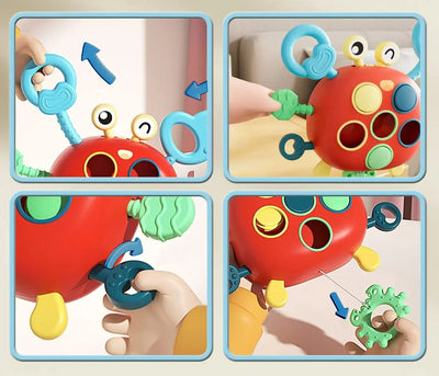 Silicone Pull Toys Crab Toddlers Montessori Toy