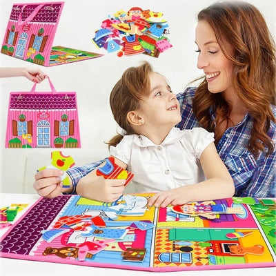 Tableau d'activités Montessori - Jouet d'habillage pour petites filles