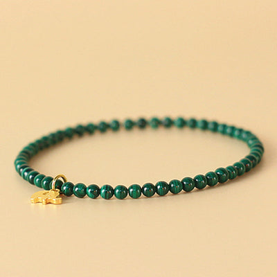 Buddha Stones Natural Malachite Elephant Anti-Anxiety Charm Bracelet Bracelet BS 1