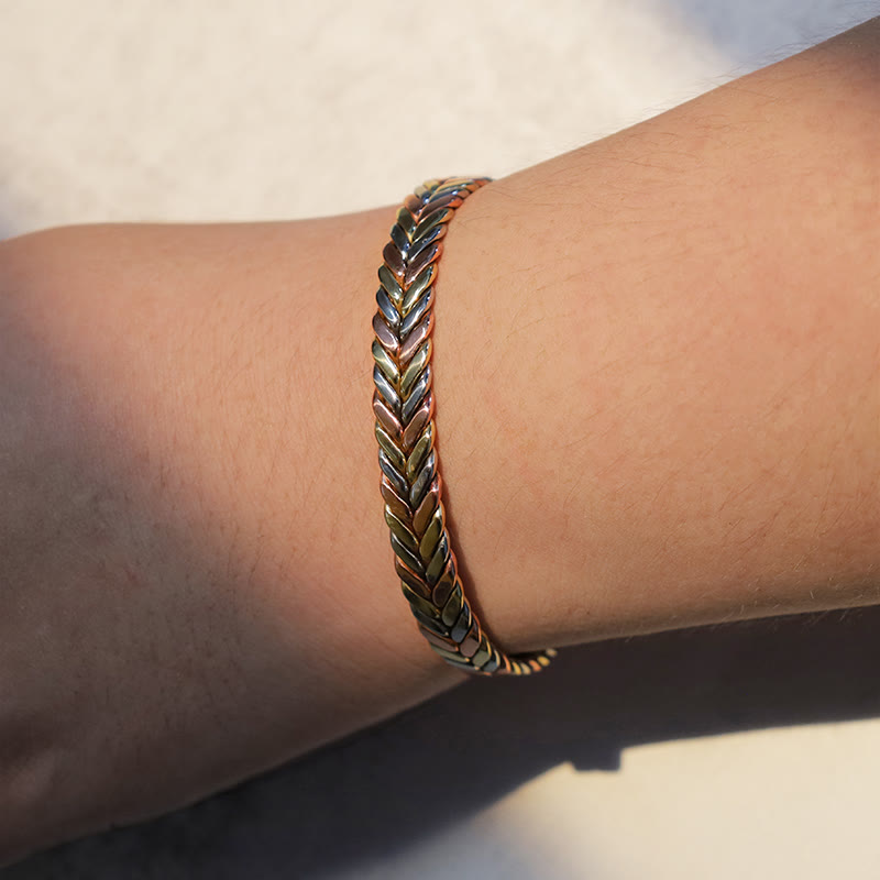 Buddha Stones Vintage Magnetic Copper Adjustable Cuff Bracelet Bangle Bracelet Bangle BS 2