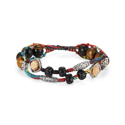 Buddha Stones 925 Sterling Silver Tiger's Eye Bodhi Seed Handmade Courage Bracelet Bracelet BS 10