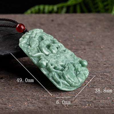 Chinese Zodiac Dragon Jade Strength Necklace String Pendant Necklaces & Pendants BS 6