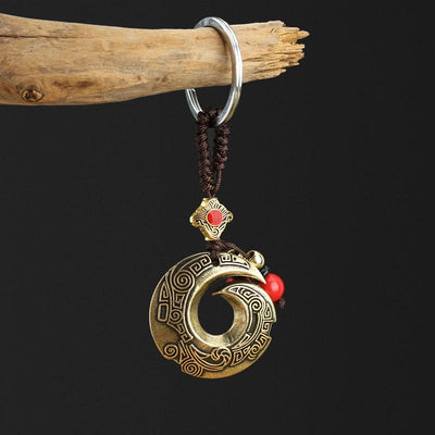 Buddha Stones Good Luck Fortune Copper Wealth Key Chain Key Chain BS Copper