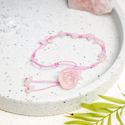 Buddha Stones Amethyst Pink Crystal Green Aventurine Rose Inner Peace Healing Anklet Anklet BS 8