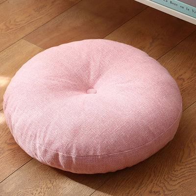 Buddha Stones Lotus Simple Pattern Linen Meditation Seat Cushion Home Living Room Decoration Decorations buddhastoneshop Detachable 40cm*10cm Pink