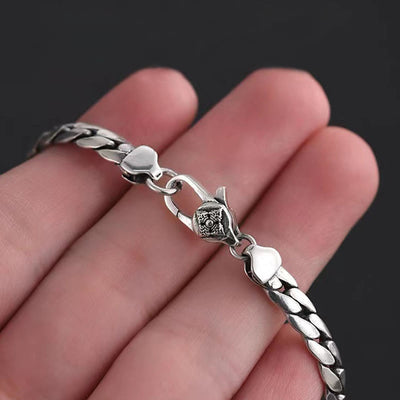 Buddha Stones Double Dorje Vajra Strength Punk Copper Chain Bracelet Necklace Bracelet BS 7