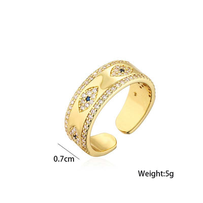 Buddha Stones Evil Eye Luck Blessing Copper Ring Rings BS 4