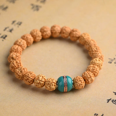 Buddha Stones Tibet Rudraksha Bodhi Seed Wealth Auspiciousness Bracelet Bracelet BS 29