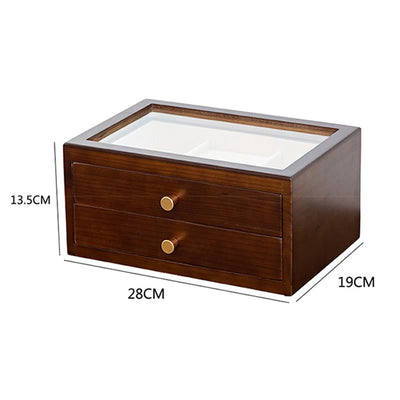 Buddha Stones Retro Solid Wood Jewelry Box Jewelry Storage Box With Drawer Jewelry Box BS 16