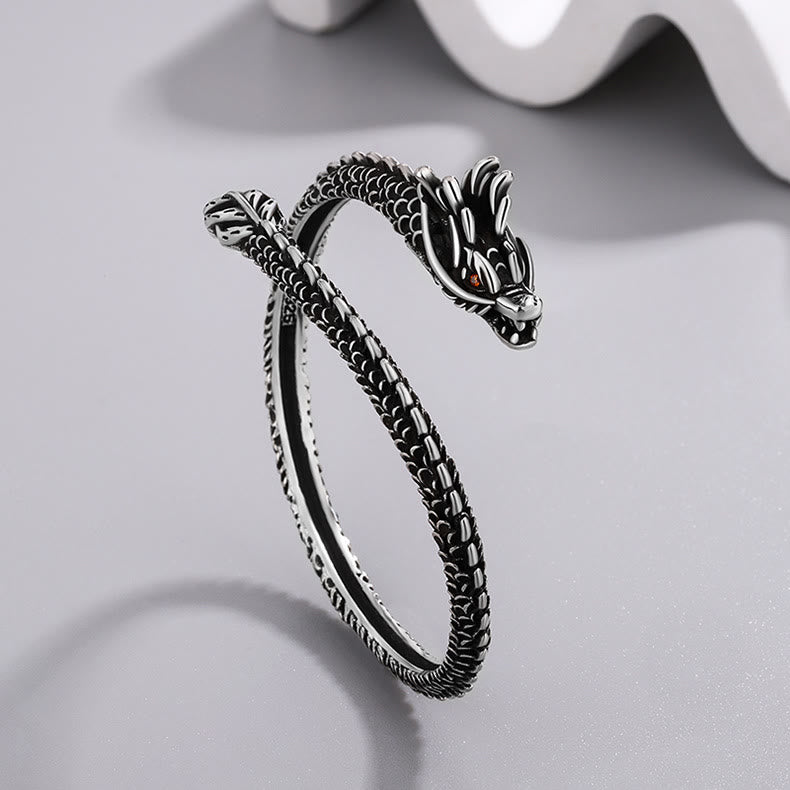 Buddha Stones Dragon Scales Pattern Luck Protection Bracelet Bangle Bracelet Bangle BS 1
