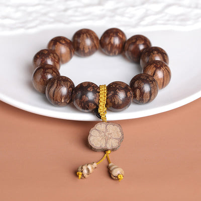Buddha Stones Plum Blossom Wood Inner Peace Bracelet Bracelet BS 1