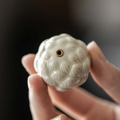 Buddha Stones Mini Lotus Flower Meditation Ceramic Stick Small Incense Burner Decoration Incense Burner BS 2