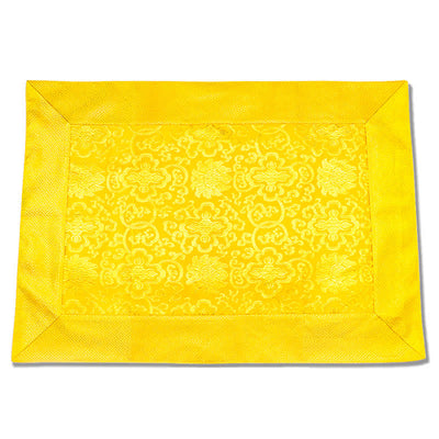 Buddha StonesPrayer Altar Flower Dragon Pattern Tibetan Auspicious Symbols Jacquard Mat Prayer Altar BS Flower 70cm*70cm
